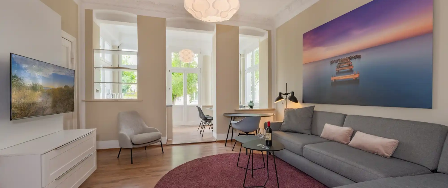 Ferienwohnung Strandperle Villa Carmen Wohnbereich