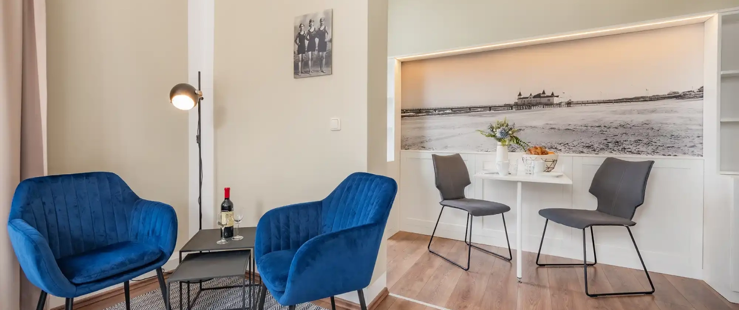 Ferienwohnung Seebrücke Villa Carmen Essbereich